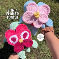 2 in 1 flower turtle crochet pattern